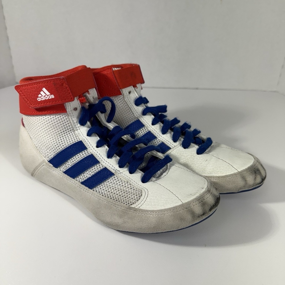 Adidas‎ G25909 Youth Kids Size Wrestling Shoes Size 3.5 Red White Blue Boy Girl